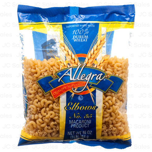 WHOLESALE ALLEGRA PASTA 16 OZ ELBOW SOLD BY CASE For Cheap