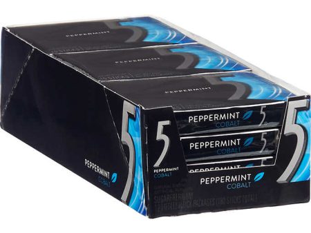 Wrigleys 5 Sugar Free Gum, Cobalt Peppermint, 15 Sticks, 12ct Sale