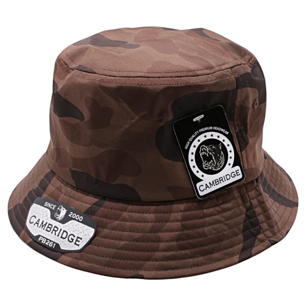 PB261 [D.BROWN] SHINY CAMO BUCKET HATS Cheap