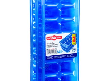 WHOLESALE ICE CUBE TRAY 3PK BLUE CLR #263 SOLD BY CASE Supply