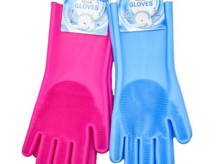 WHOLESALE KITCHEN GLOVES W  SILICONE SCRUB ASST COLOR SOLD BY CASE on Sale