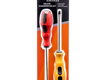 WHOLESALE KINGMAN SCREWDRIVER 2PC SET DELUXE SOLD BY CASE Online Sale