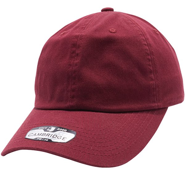 PB136 [MAROON] UNSTRUCTURED COTTON TWILL DAD HATS For Sale