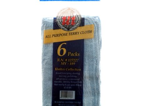 WHOLESALE WASH CLOTH 6PK 12X12  ASST CLR #MY-189 SOLD BY CASE on Sale