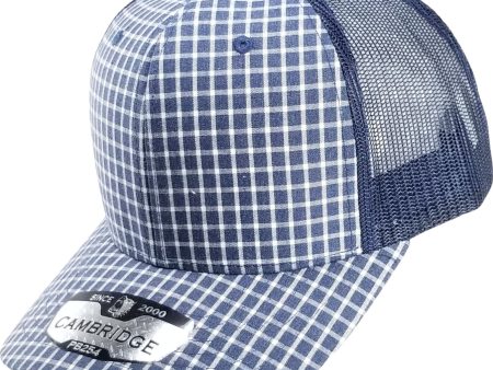 PB254 [NAVY NAVY] PLAID TRUCKER HATS Online now