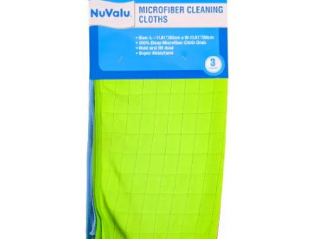 WHOLESALE NUVALU MICROFIBER CLOTHS 3PCS 12  X 12 SOLD BY CASE on Sale