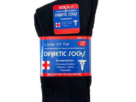 WHOLESALE DIABETIC CREW SOCK 3CT BLCK SIZE 9-11 SOLD BY CASE Discount