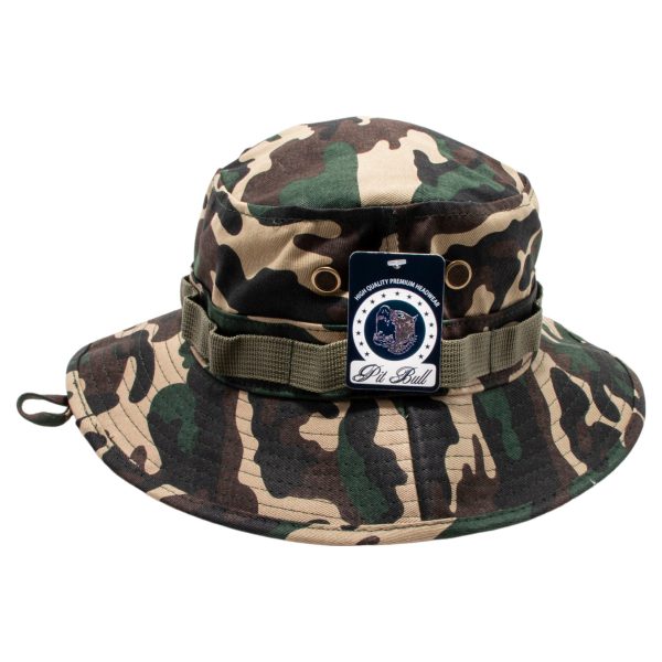 PB169 [G.CAMO] PLAIN WASHED BOONIES WITH STRAPPED BUCKET HATS Hot on Sale