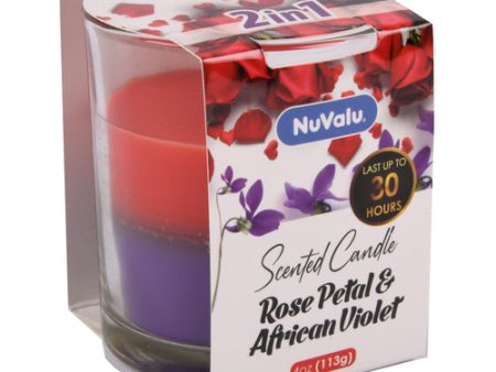 WHOLESALE NUVALU CANDLE TUMBLER 4 OZ ROSE PETAL & VIOLET SOLD BY CASE For Sale