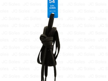 WHOLESALE SHOELACE FLAT BLACK 54 SOLD BY CASE For Discount