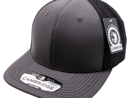 PB258 [CHARCOAL BLACK] PERFORATED SNAPBACK HATS Fashion