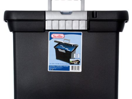 WHOLESALE STERILITE #1871 FILE BOX STACKABLE BLK CLR SOLD BY CASE For Sale