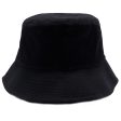 PB183 [BLACK] PLAIN WASHED COTTON FISHERMAN BUCKET HATS For Sale