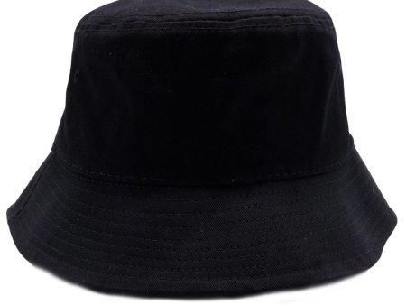 PB183 [BLACK] PLAIN WASHED COTTON FISHERMAN BUCKET HATS For Sale