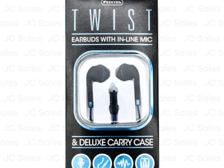 WHOLESALE SENTRY TWIST EARBUDS W MIC SLATE SOLD BY CASE Online now