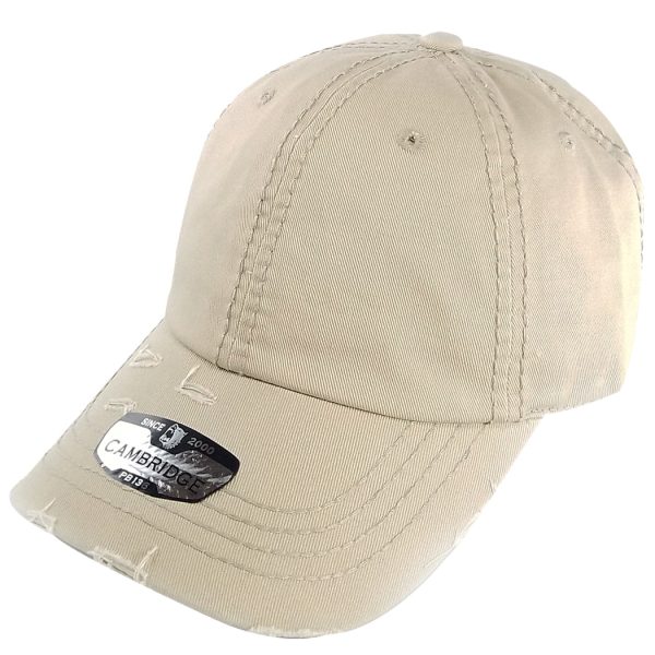 PB136V [KHAKI] UNSTRUCTURED DISTRESSED VINTAGE COTTON TWILL DAD HAT For Cheap