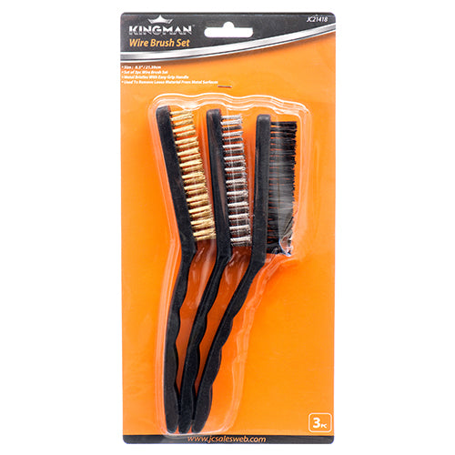 WHOLESALE KINGMAN WIRE BRUSH 3PC SET SOLD BY CASE Cheap