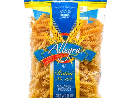 WHOLESALE ALLEGRA PASTA 16 OZ ROTINI SOLD BY CASE Online Sale