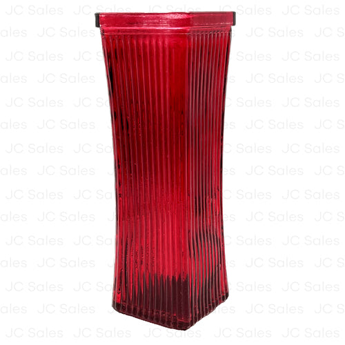 WHOLESALE GLASS VASE RED TAPER W LINE SOLD BY CASE Discount