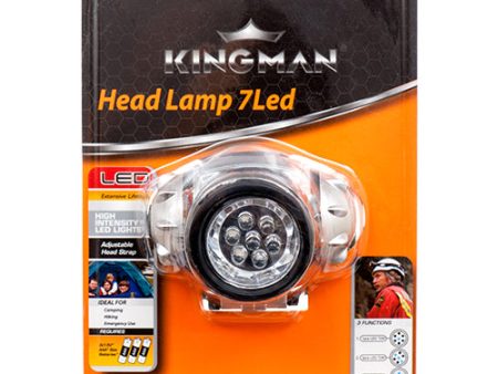 WHOLESALE KINGMAN HEAD LAMP 7LED WATER RESISTANT SOLD BY CASE Online Hot Sale