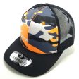 PB251 [N.ORANGE CAMO BLACK] CAMBRIDGE 6 PANEL CAMO TRUCKER HAT Cheap