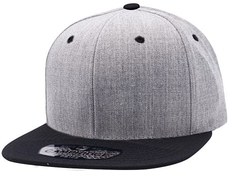 PB103 [HEATHER BLACK] WOOL BLEND SNAPBACK HATS For Discount