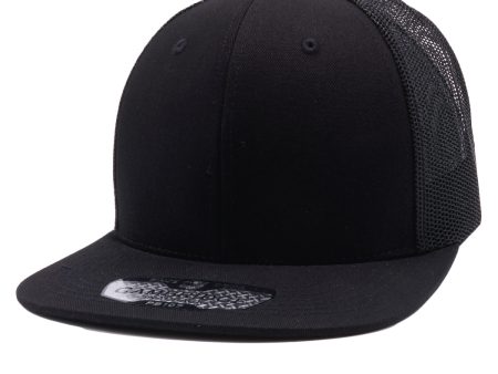 PB107 [BLACK] COTTON 6PANEL TRUCKER HATS For Sale