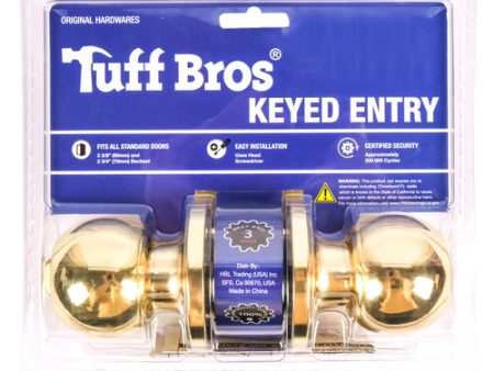 WHOLESALE TUFF BROS DOOR KEYED ENTRY LOCK GOLD #KW-36882GD SOLD BY CASE For Sale