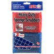 WHOLESALE UFO SPONGE SCRUBBER 2 PC W  STAINLESS STEEL MESH ASSORTED COLOR SOLD BY CASE Supply