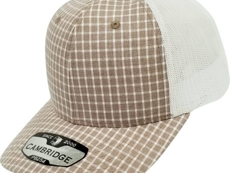 PB254 [COCOA WHITE] PLAID TRUCKER HATS Supply