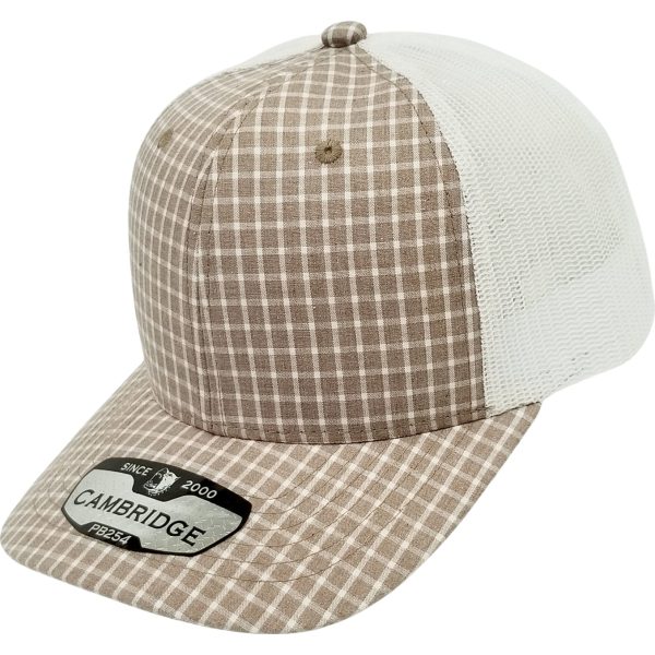 PB254 [COCOA WHITE] PLAID TRUCKER HATS Supply