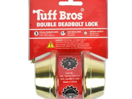 WHOLESALE TUFF BROS DOUBLE DEADBOLT LOCK GOLD SOLD BY CASE Supply