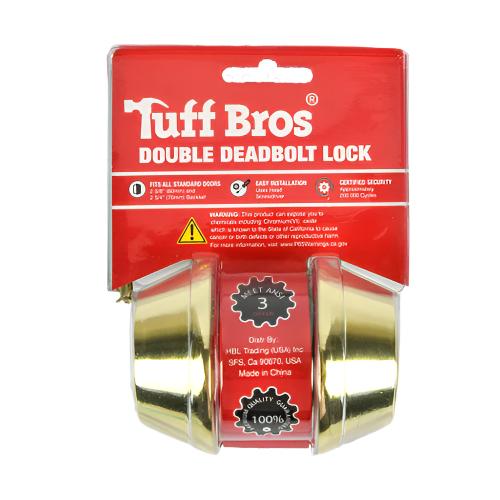 WHOLESALE TUFF BROS DOUBLE DEADBOLT LOCK GOLD SOLD BY CASE Supply