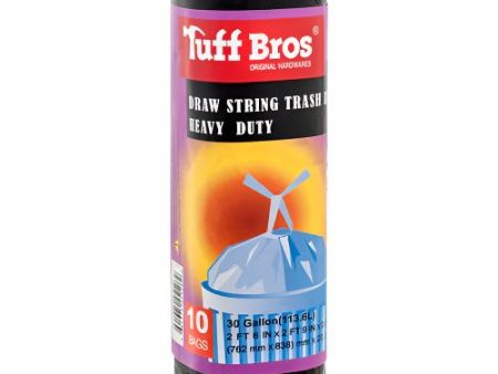 WHOLESALE TUFF BROS TRASH BAG 30 GAL. 10CT W DRAW STRING HVY DUTY SOLD BY CASE on Sale