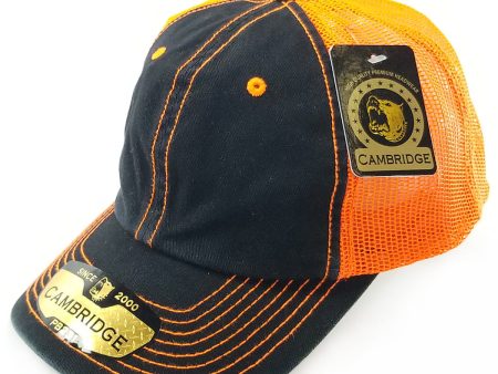 PB231 [BLACK N.ORANGE] UNSTRUCTURED DAD TRUCKER HAT Fashion