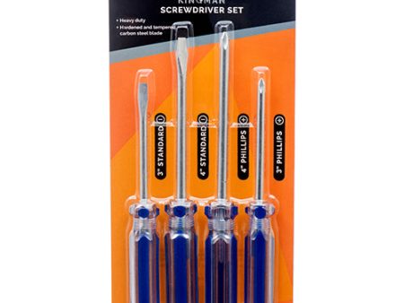 WHOLESALE KINGMAN SCREWDRIVER 4PC W D. BLISTER PACK SOLD BY CASE Online now