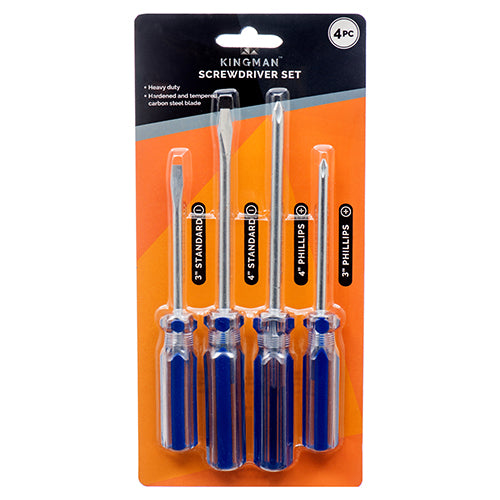 WHOLESALE KINGMAN SCREWDRIVER 4PC W D. BLISTER PACK SOLD BY CASE Online now