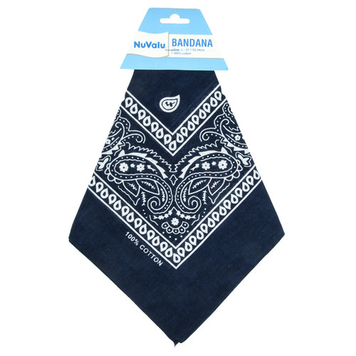 WHOLESALE NUVALU BANDANA NAVY BLUE 100% COTTON 21 X 21 SOLD BY CASE Online Hot Sale