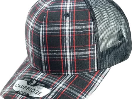 PB253 [BLACK BLACK] PLAID TRUCKER HATS Discount