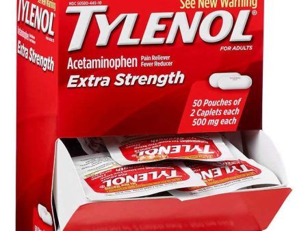 Tylenol Extra Strength Caplets, Dispenser Pack, 2 Caplets, 50 ct Hot on Sale