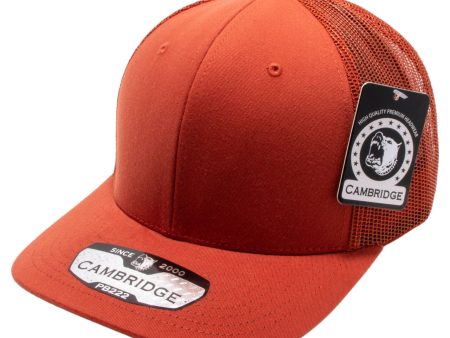 PB222-B.ORANGE CAMBRIDGE TRUCKER HAT Cheap