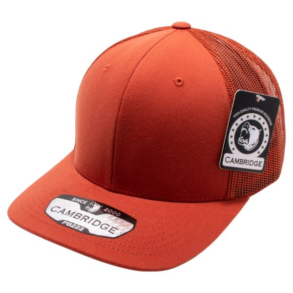 PB222-B.ORANGE CAMBRIDGE TRUCKER HAT Cheap