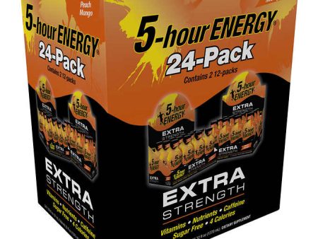 5-Hour Energy Shot, Extra Strength, Peach Mango, 1.93 oz, 24 ct Hot on Sale