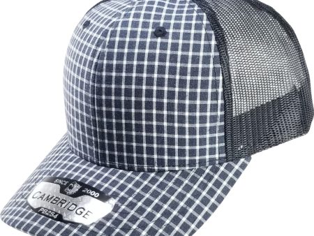 PB254 [BLACK BLACK] PLAID TRUCKER HATS For Cheap