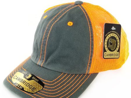 PB231 [CHARCOAL N.ORANGE] UNSTRUCTURED DAD TRUCKER HAT For Discount