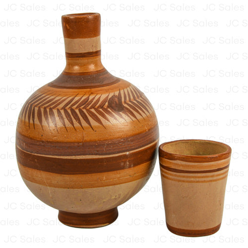 WHOLESALE TERRACOTTA WATER JUG W CUP 4QTS BOTELLON SOLD BY CASE For Discount