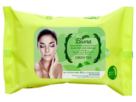 WHOLESALE BLUNA FACIAL CLEANSING TISSUE GREEN TEA 30 CT SOLD BY CASE For Sale