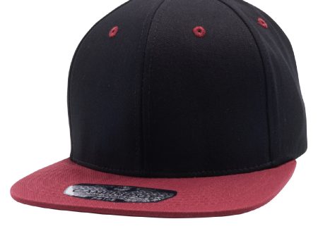 PB105 [BLACK BURGUNDY] COTTON SNAPBACK HATS For Cheap