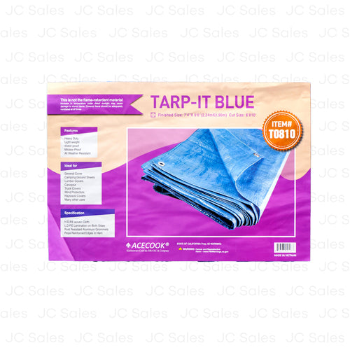 WHOLESALE TARPAULIN BLUE 8 X 10 #T0810 SOLD BY CASE For Sale