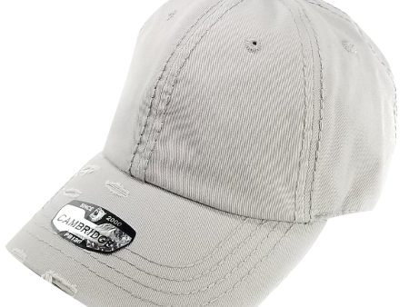 PB136V [LIGHT GREY] UNSTRUCTURED DISTRESSED VINTAGE COTTON TWILL DAD HAT Discount